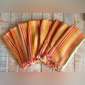 Crate&Barrel Cesena Stripe Square Cotton Napkins set of 8